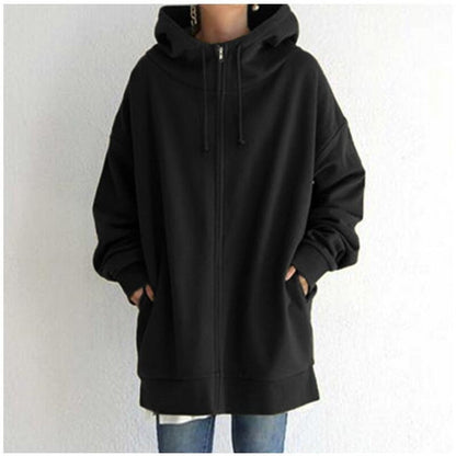 Eveloria Damen Fleece Hoodie Reißverschluss Grau