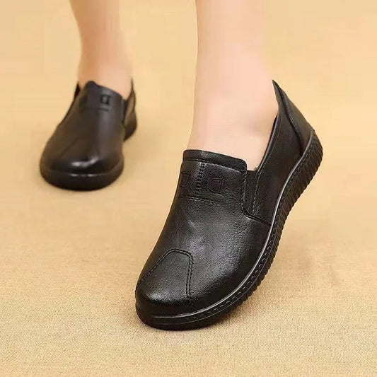 Eveloria Damen Orthopädische Schuhe Echtes Leder Schwarz - Eveloria