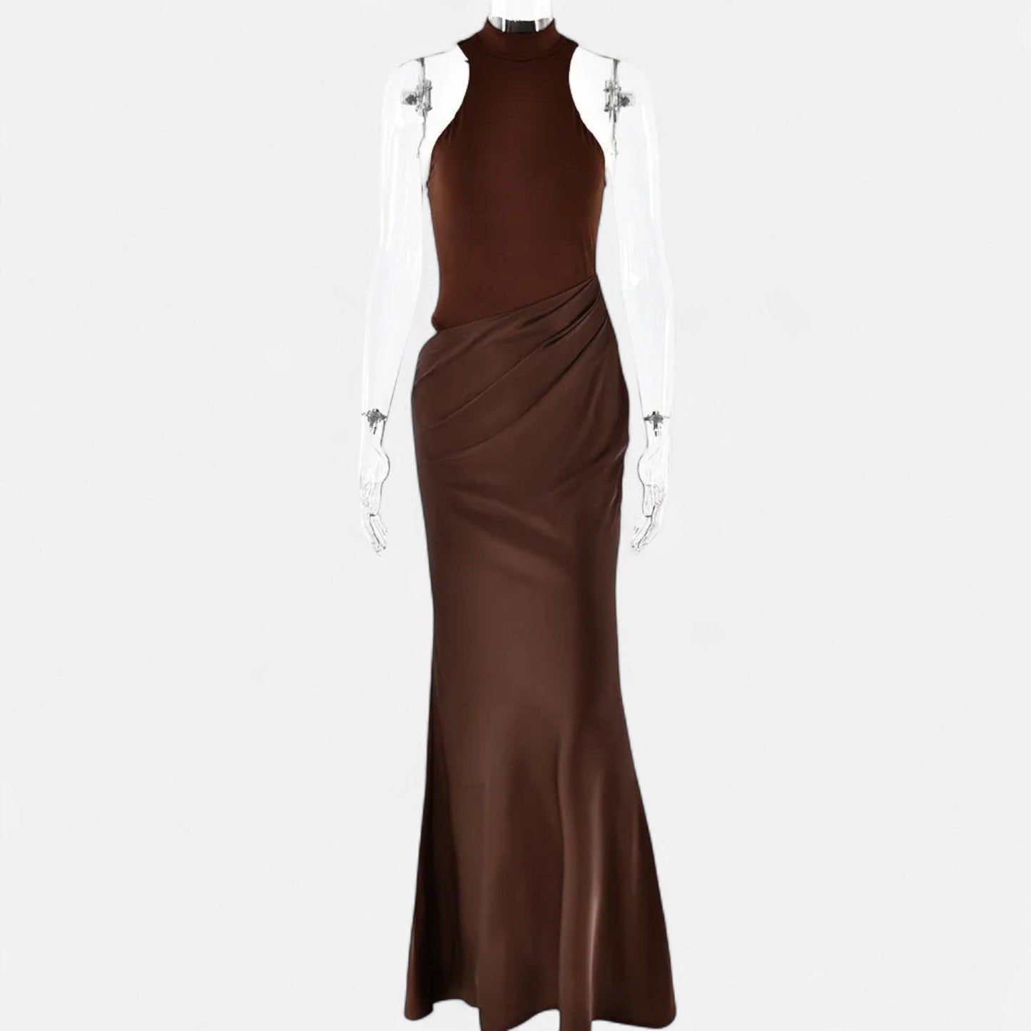 Damen Maxikleid Neckholder Cut-Out Kleid