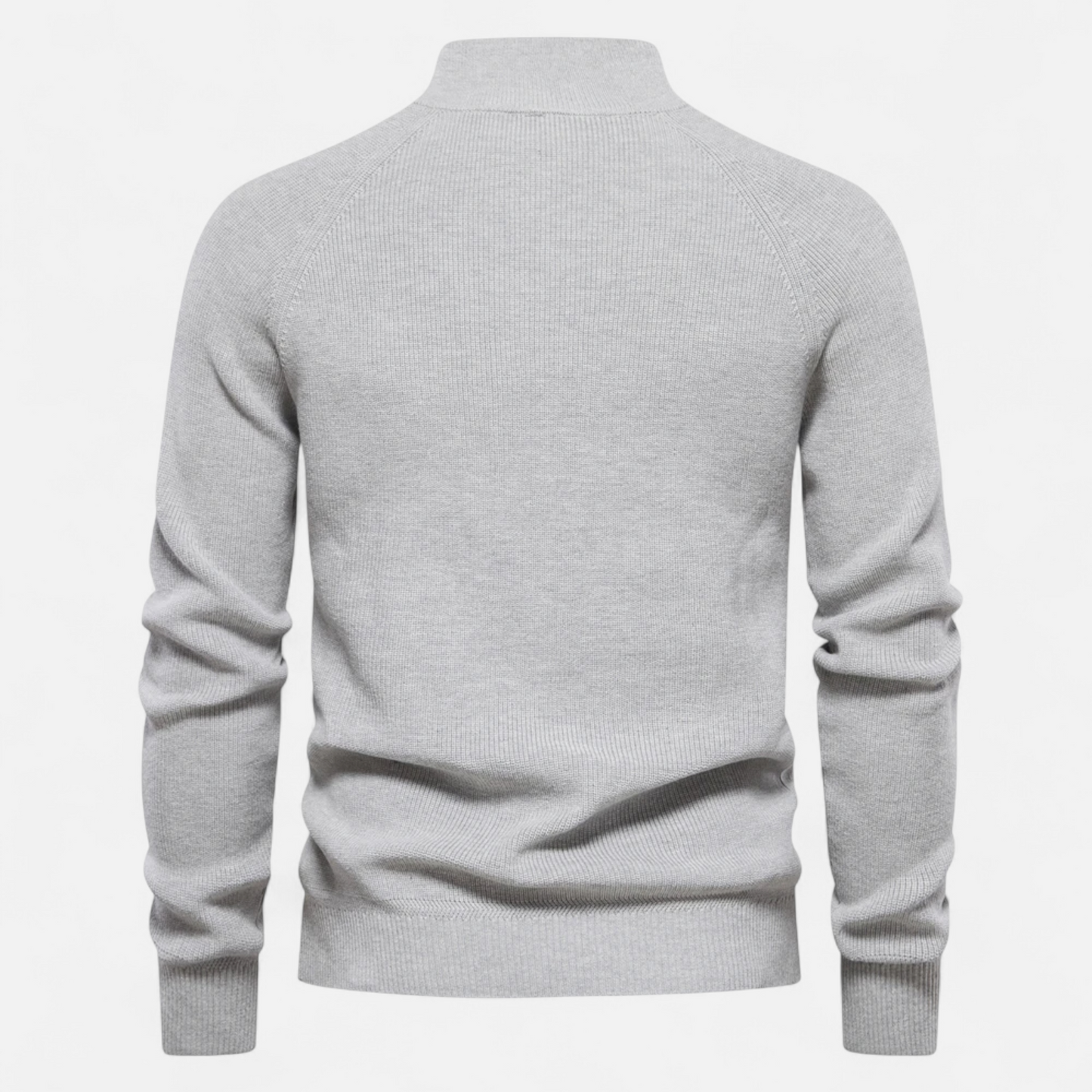 Herren Strickpullover Stehkragen Reißverschluss Feine Baumwolle