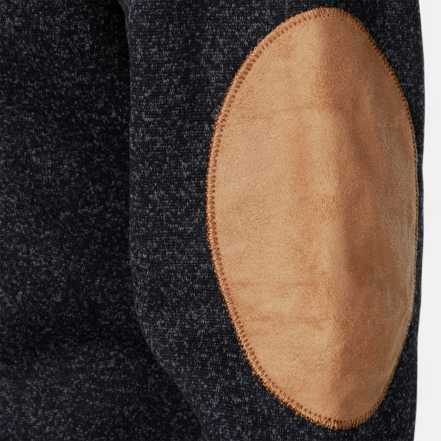 Levi Herren Strickpullover Stehkragen Patchwork Braun