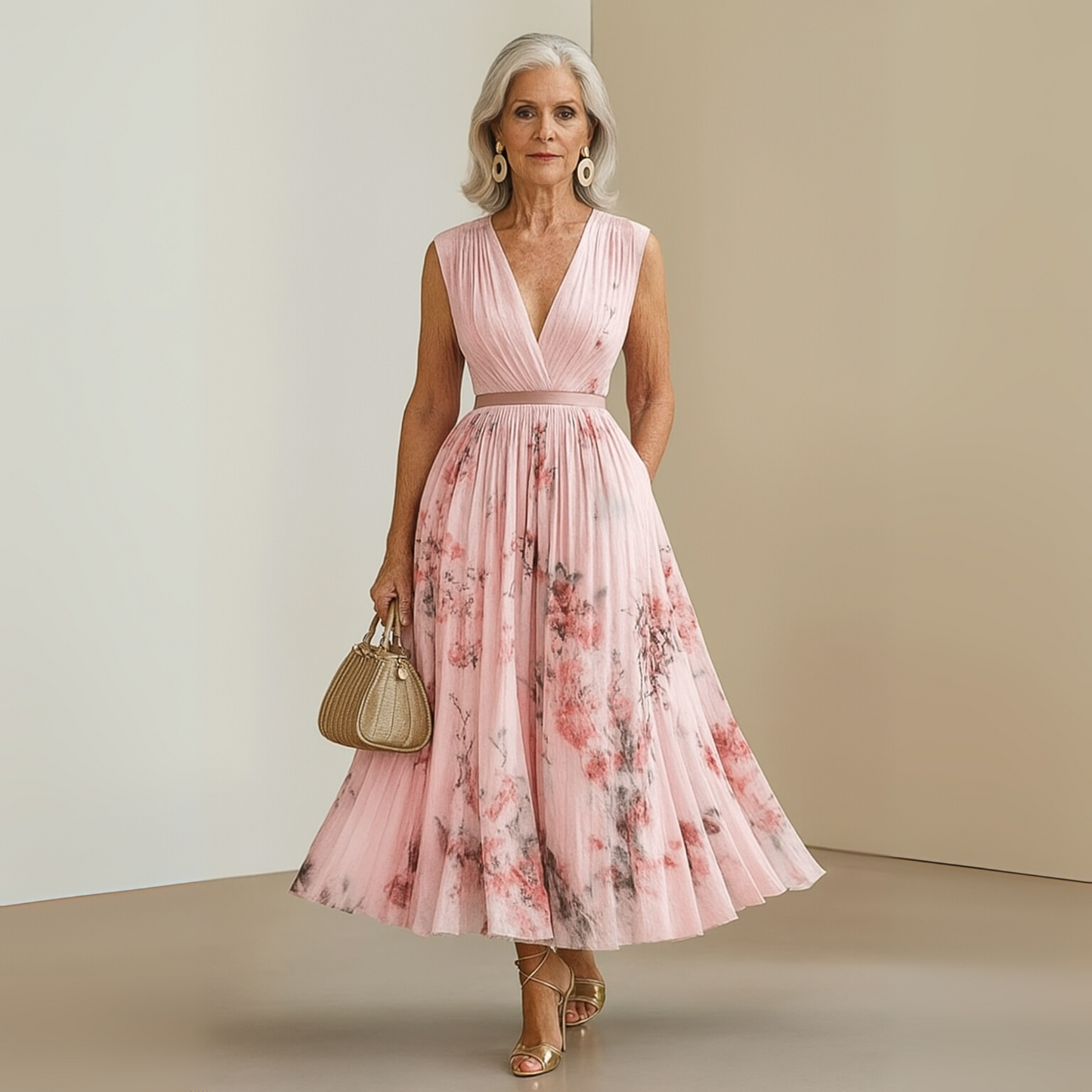 Damen Ärmelloses Maxikleid Fließend Sommerkleid