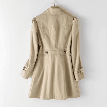 Eveloria Damen Trenchcoat Gesteppte Schultern - Eveloria