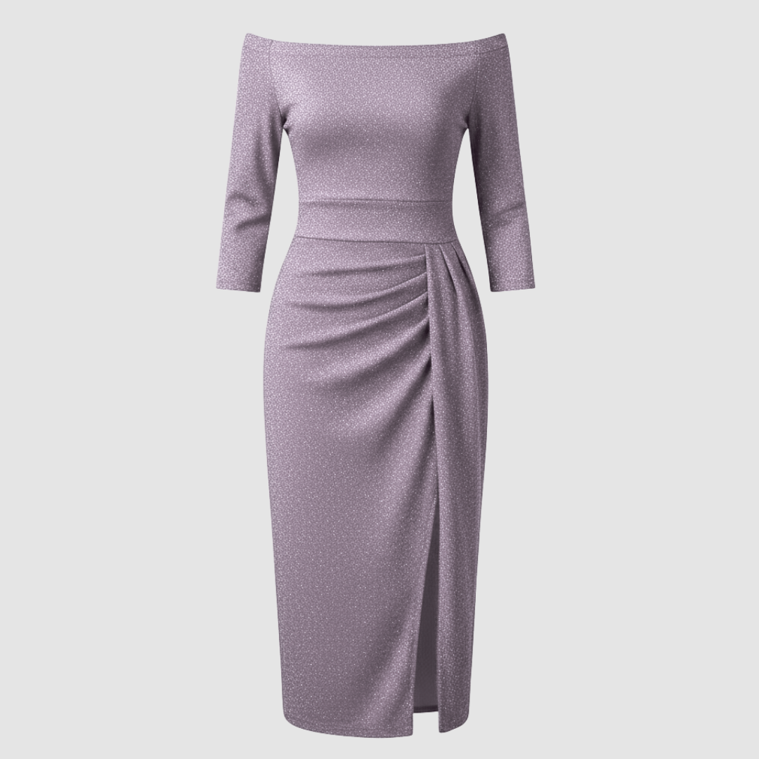 Elegantes Damen Hochzeitskleid Off-Shoulder Lang Satin