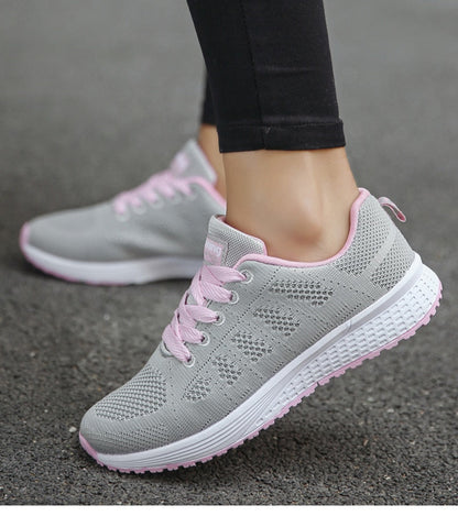 Damen Laufschuhe Schnürverschluss Sportlich