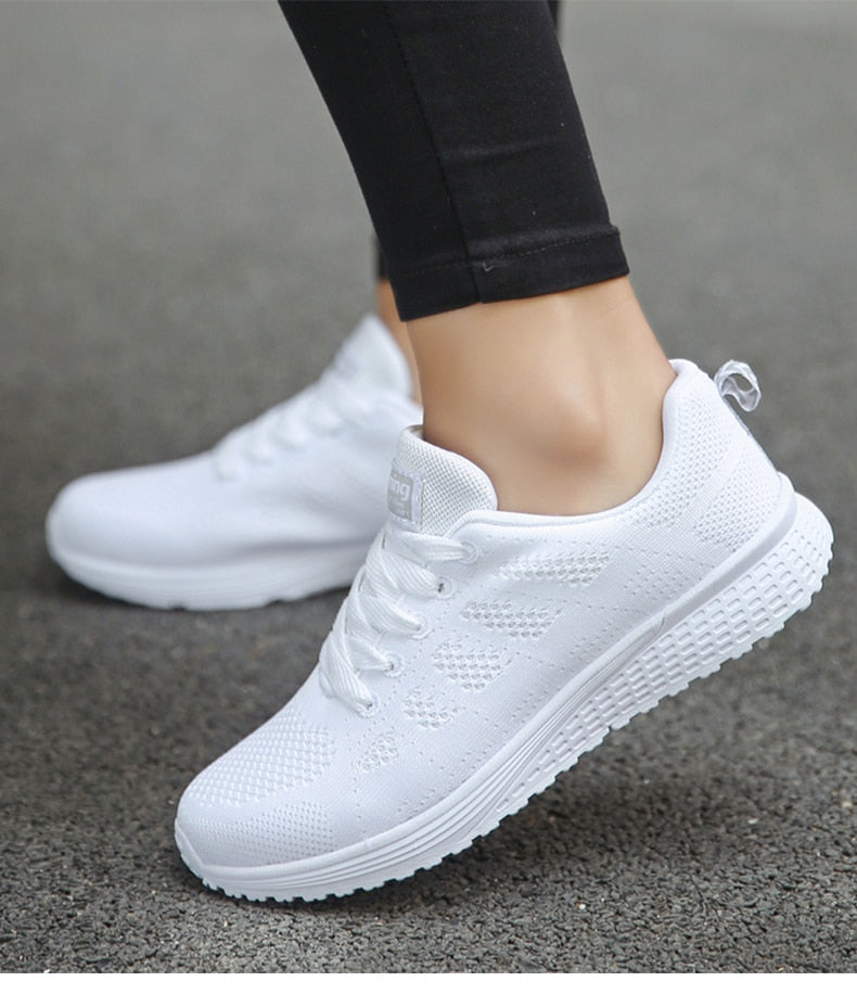 Damen Laufschuhe Schnürverschluss Sportlich