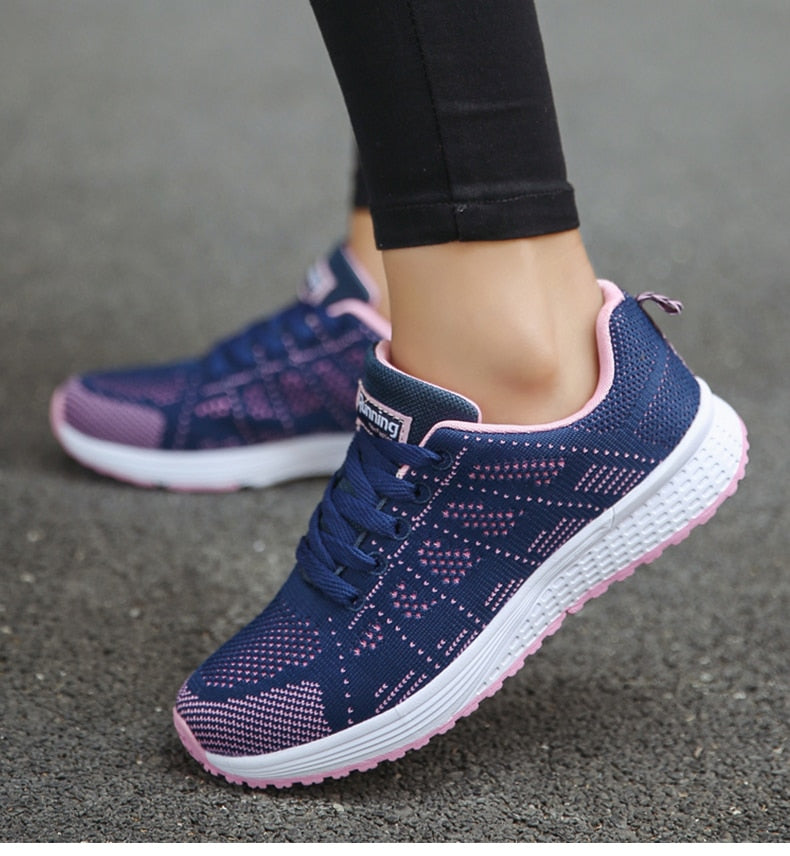 Damen Laufschuhe Schnürverschluss Sportlich