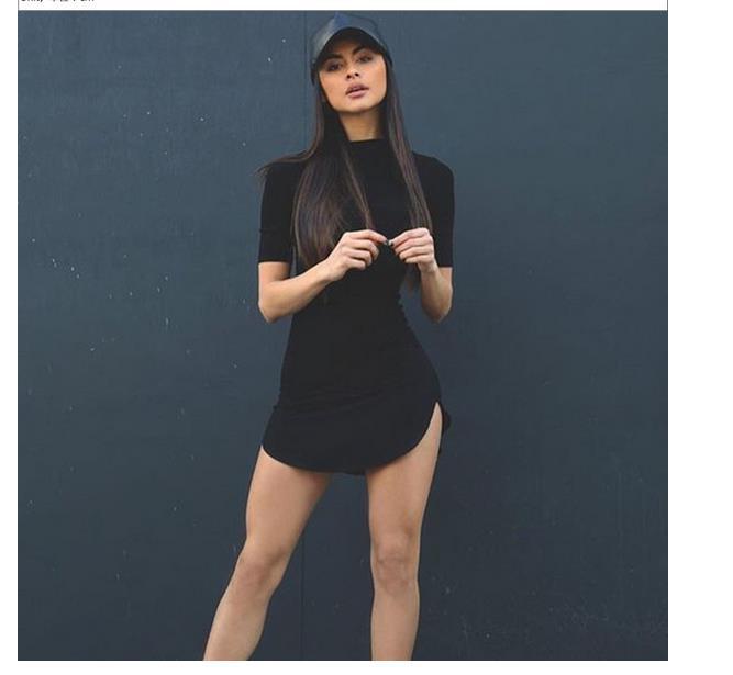 Damen Minikleid Figurbetonter Schnitt Eleganter Rollkragen