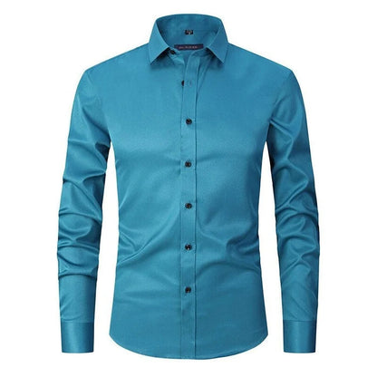 Herren Slim Fit Hemd Bügelfrei Stretch