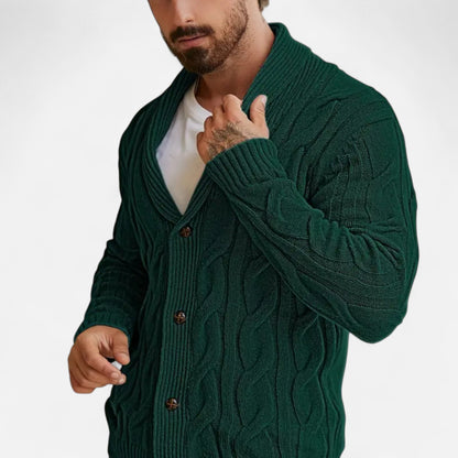 Herren Strickcardigan Klassisch Knöpfe Braun
