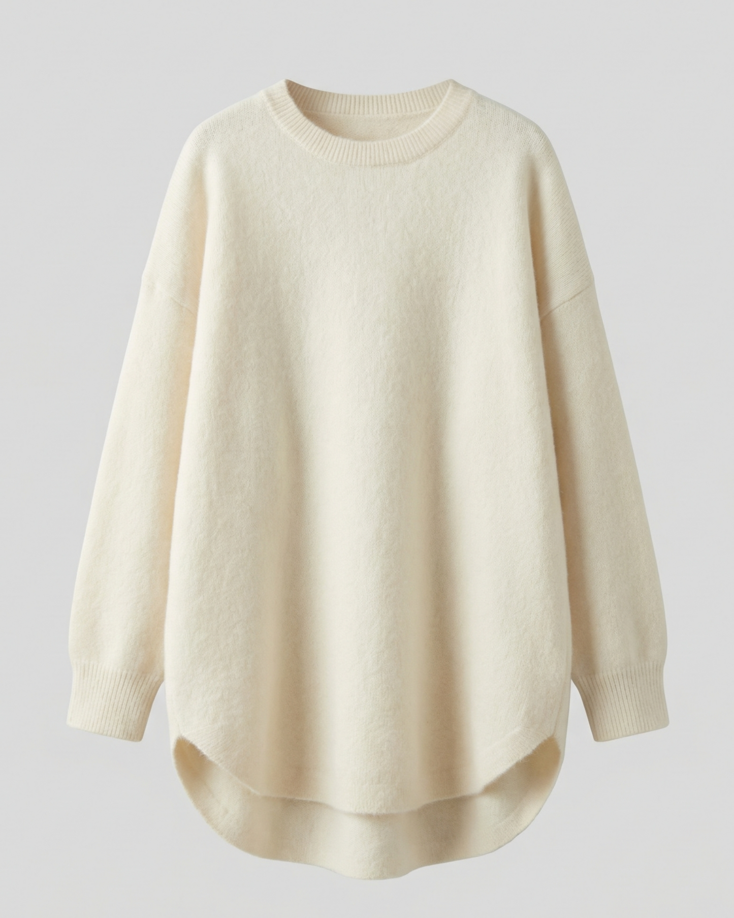 Damen Oversized Pullover Baumwolle Beige
