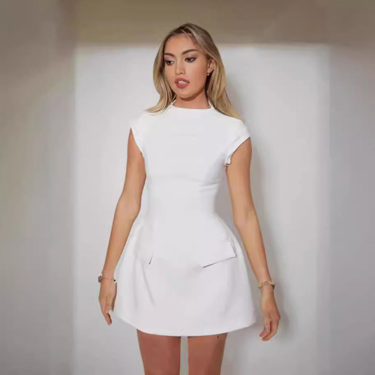 Eveloria Damen Taillenkleid Taschenrock - Eveloria