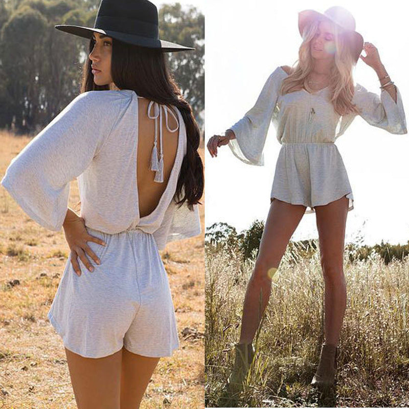 Damen Kombi-Jumpsuit Offener Rücken Weiches Material Eveloria