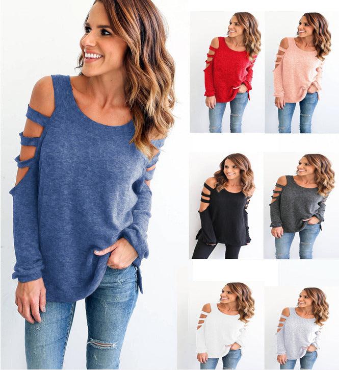 Damen Pullover Lässiger Cut-Out Schnitt Eveloria - Eveloria