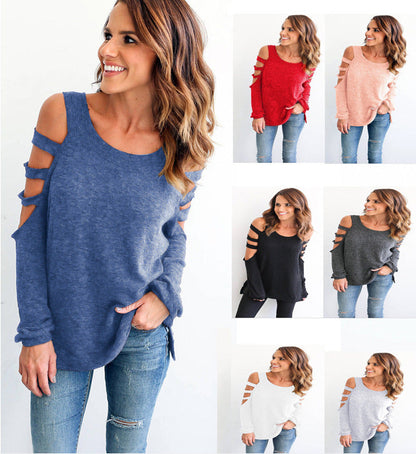 Damen Pullover Lässiger Cut-Out Schnitt Eveloria - Eveloria