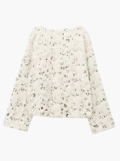 Damen Glitzer-Strickpullover Glamourös