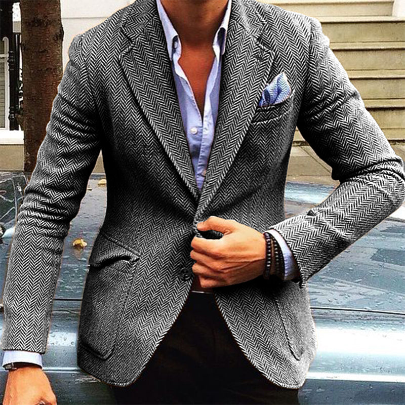 Herren Wildlederblazer Braun Eleganter Zweiknopf-Look