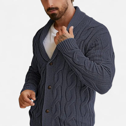 Herren Strickcardigan Klassisch Knöpfe Braun