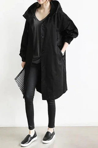 Eveloria Damen Übergroße Kapuzenwindbreaker Regenjacke - Eveloria