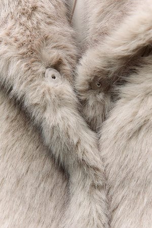 Damen Pelz-Wintermantel Elegantes Design