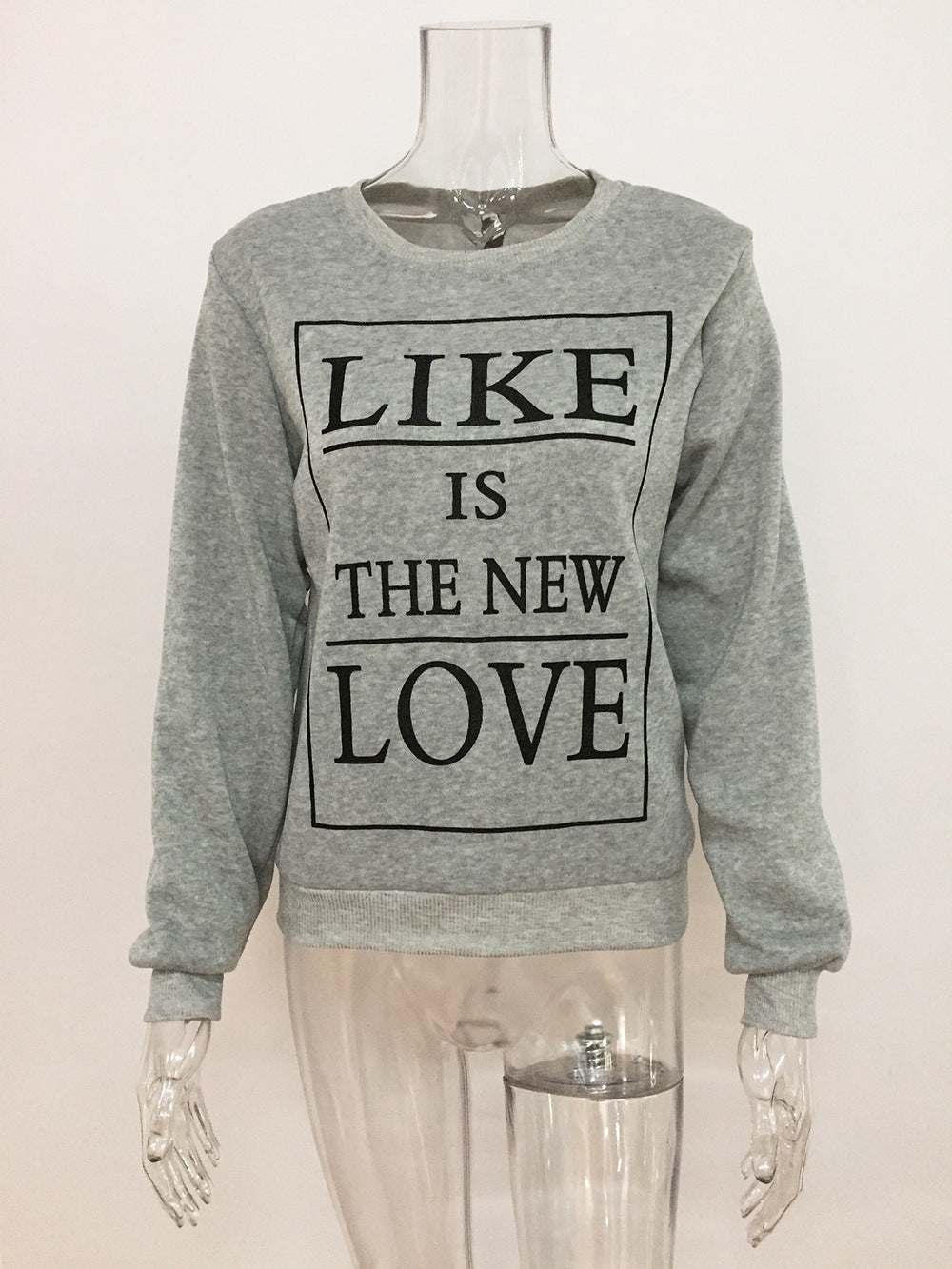 Damen Sweatshirt Lässig Mit Schriftzug Grau Eveloria
