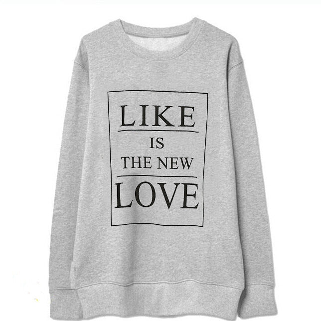 Damen Sweatshirt Lässig Mit Schriftzug Grau Eveloria