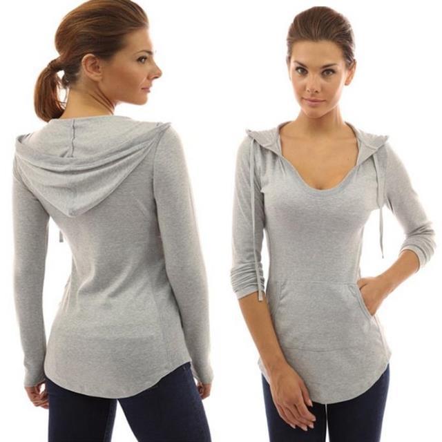 Damen Pullover V-Ausschnitt Hüftlang Baumwolle Schwarz - Eveloria