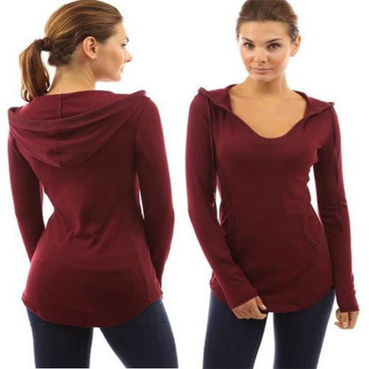Damen Pullover V-Ausschnitt Hüftlang Baumwolle