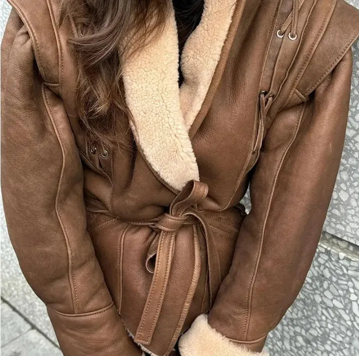 Eveloria Damen Wildlederjacke