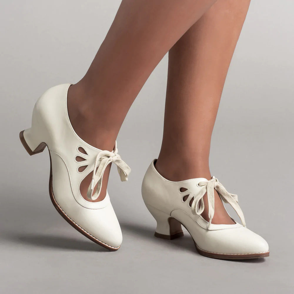 Damen High Heels Schnürschuhe Vintage Stil