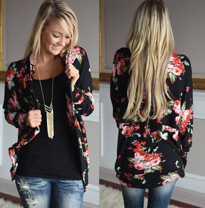 Damen Langarmshirt Floralmuster Lässiger Schnitt - Eveloria