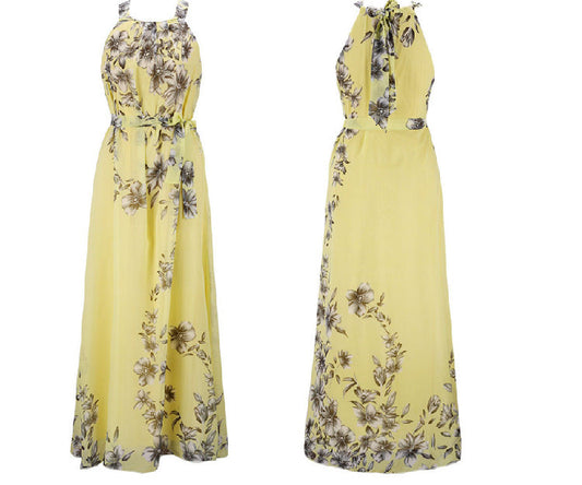 Damen Maxikleid Floralmuster Schulterfrei - Eveloria