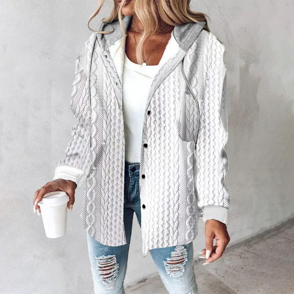 Eveloria Damen Hoodie Weiß Einfarbig