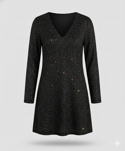 Damen Langarmkleid Pailletten