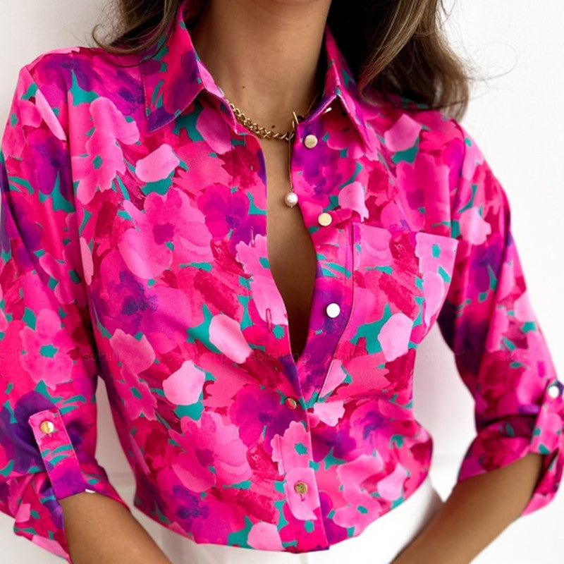 Eveloria Damen Abstraktes Blusen-Shirt Modernes Design - Eveloria