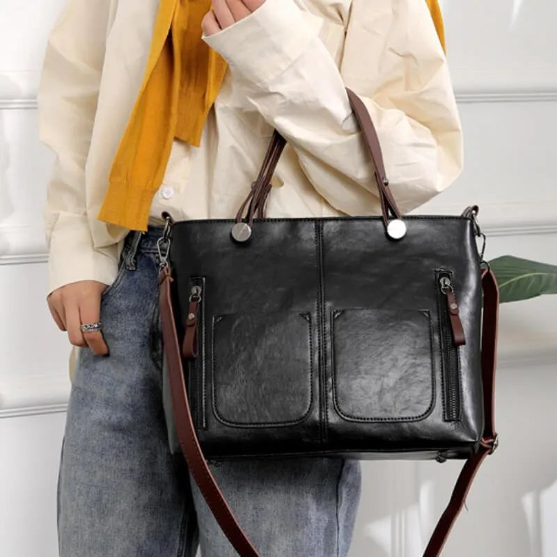 Eveloria Damen Schultertasche Klassisch Leder