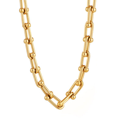 Eveloria Damen Halskette Hufeisenform U-Verschluss Dicke Kette - Eveloria
