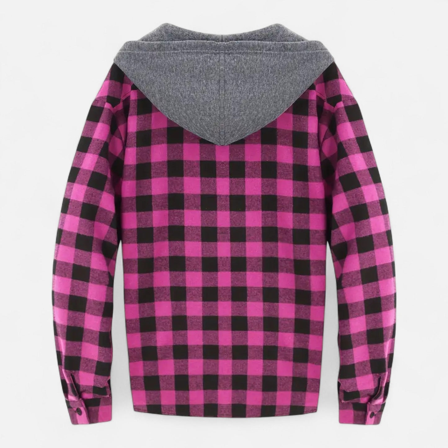 Jadon Herren Karo-Hoodie Knopfleiste Kordelzug