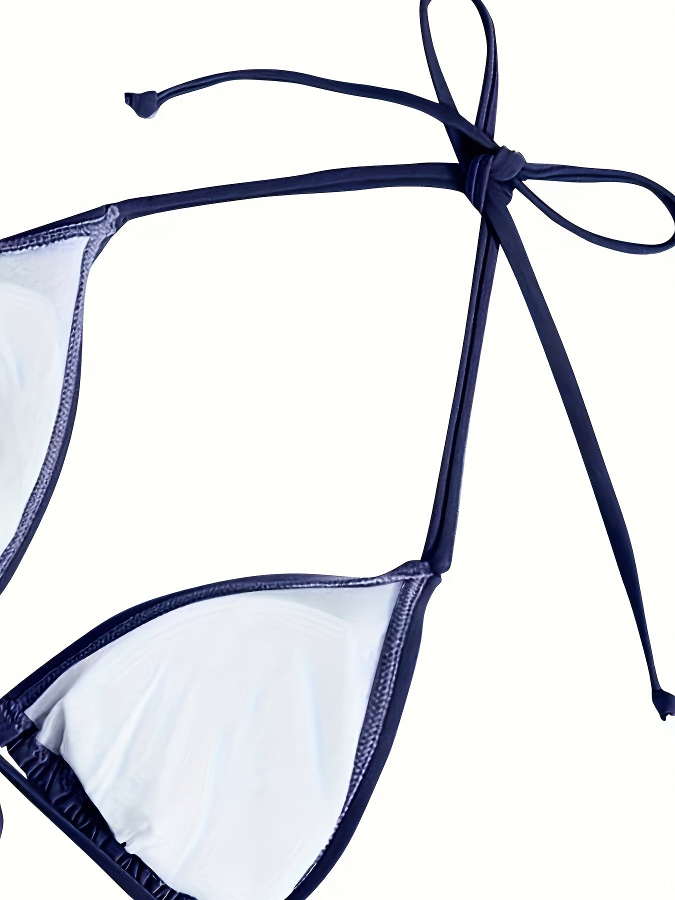 Eveloria Damen Bikini Set Dunkelblau V-Ausschnitt Nackter Rücken