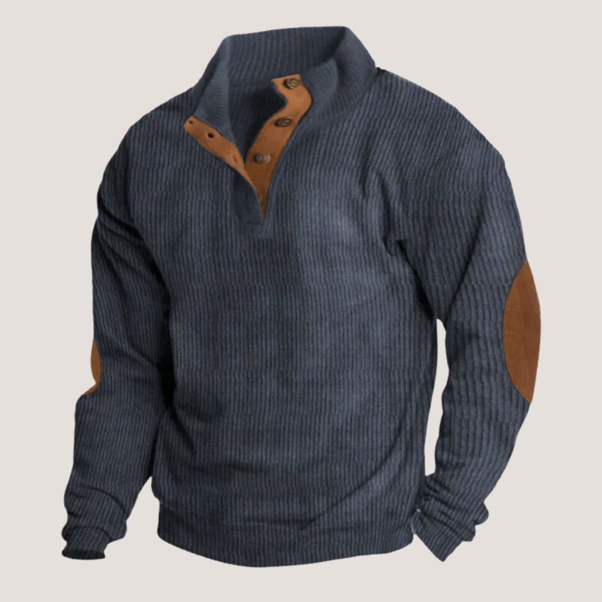 Herren Gerippter Pullover Kurz