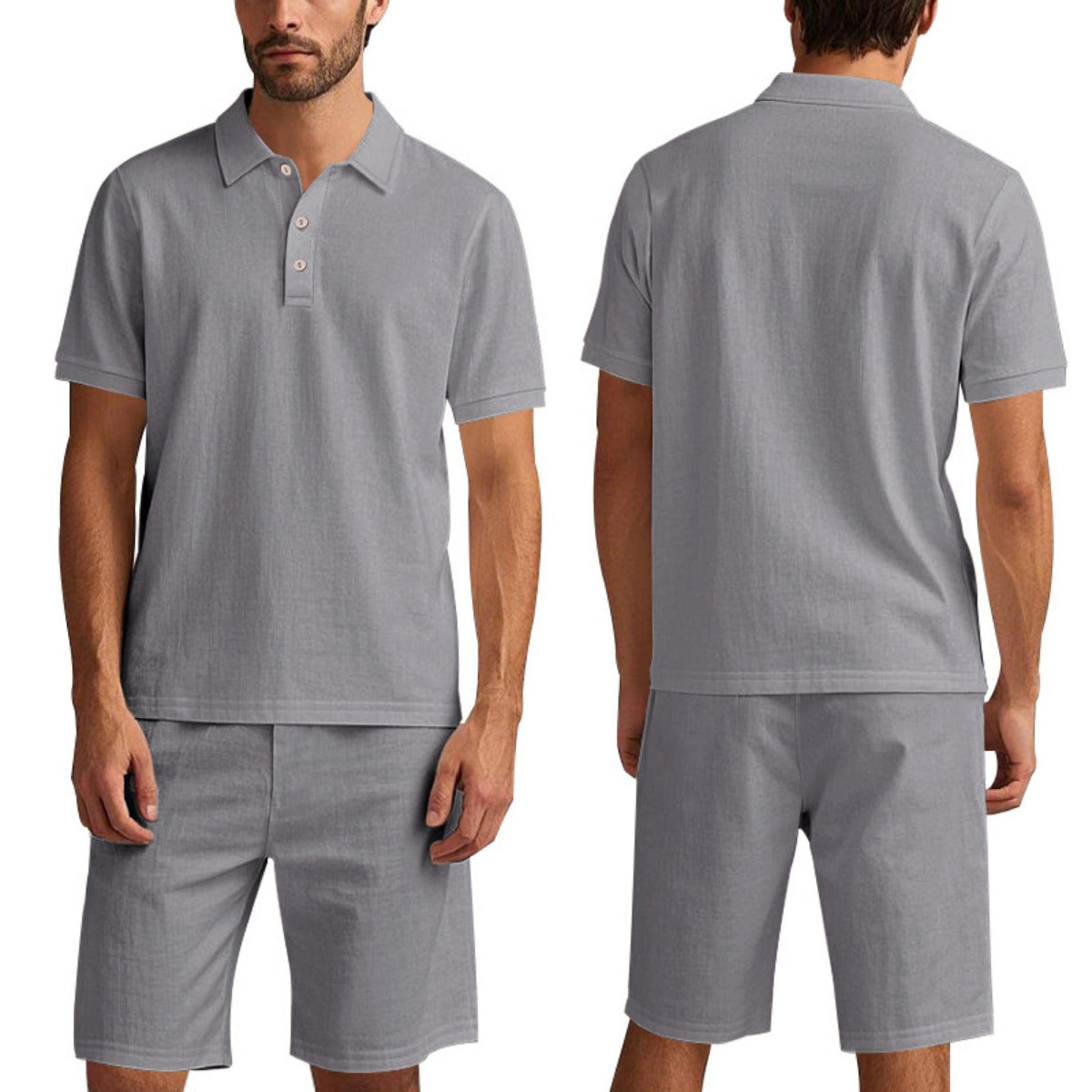 Eveloria Damen Kurzärmliges Poloshirt Strandanzug Shorts Set