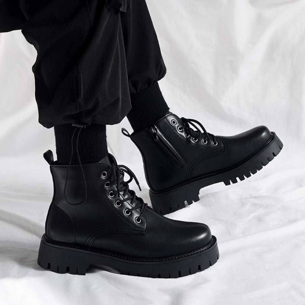 Herren Leder-Schnürstiefeletten