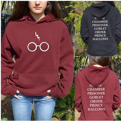 Damen Kapuzenpullover Lässig Trendiger Schriftzug Schwarz Eveloria - Eveloria