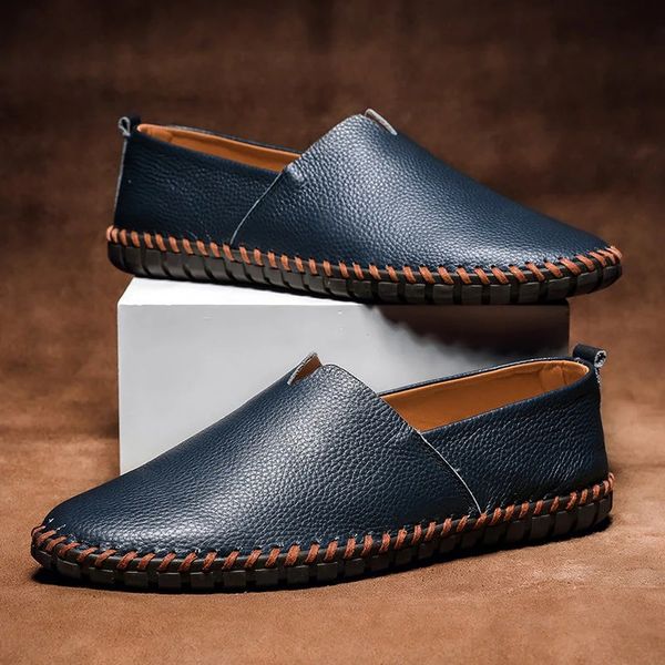 Herren Slip-On Loafers Leder Braun - Eveloria