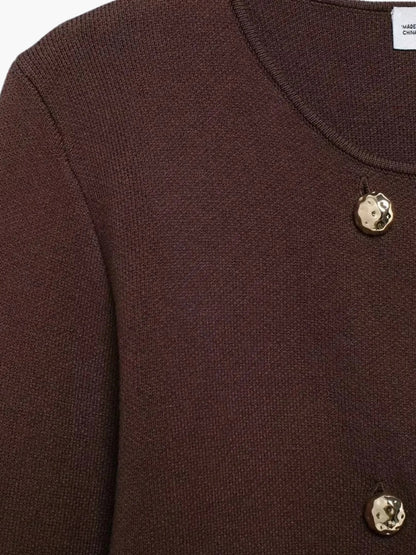 Damen Doppelreihiger Strickcardigan