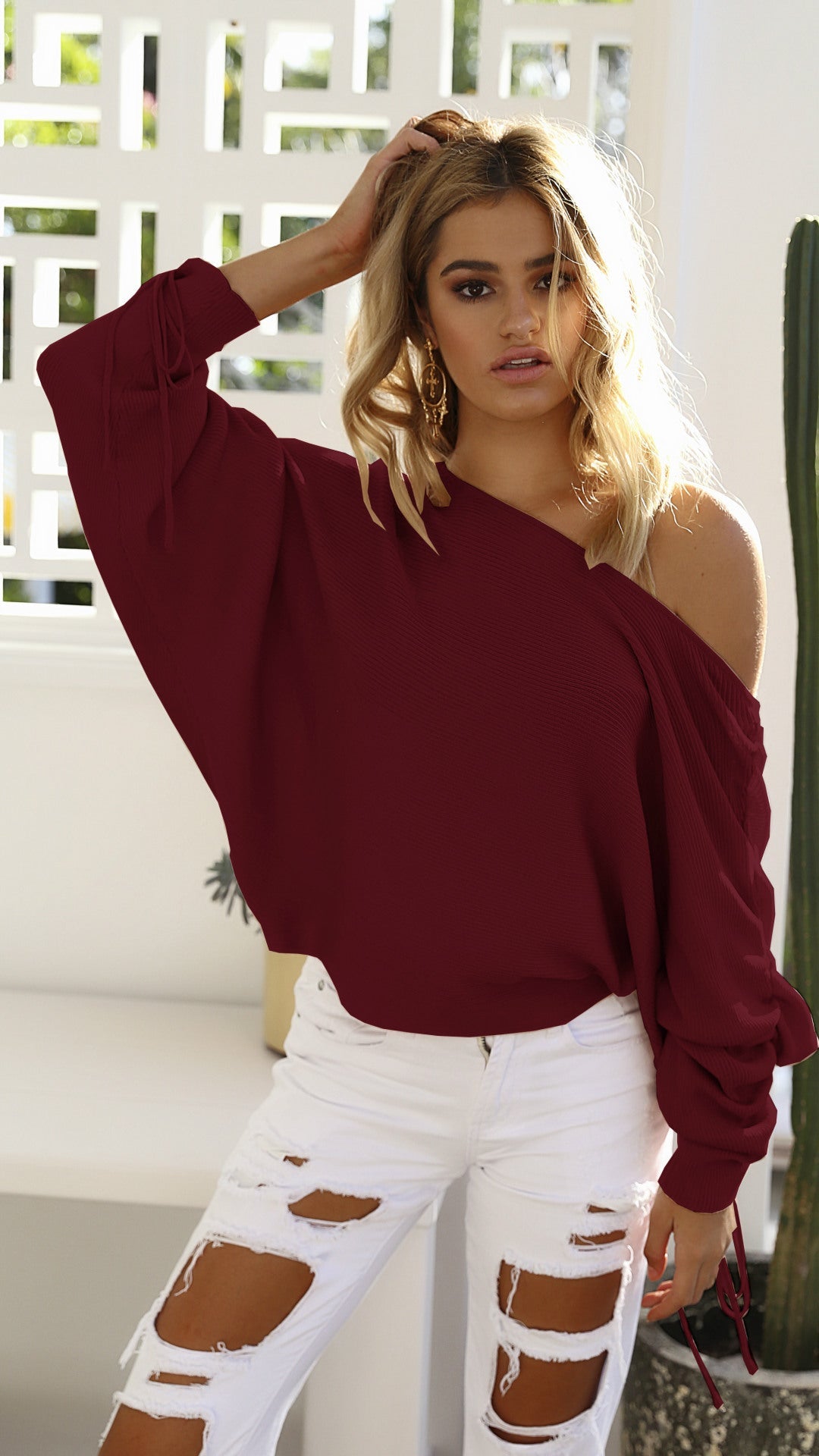 Damen Oversized Pullover Asymmetrischer Schnitt Eveloria