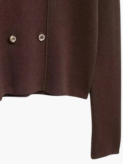Damen Doppelreihiger Strickcardigan