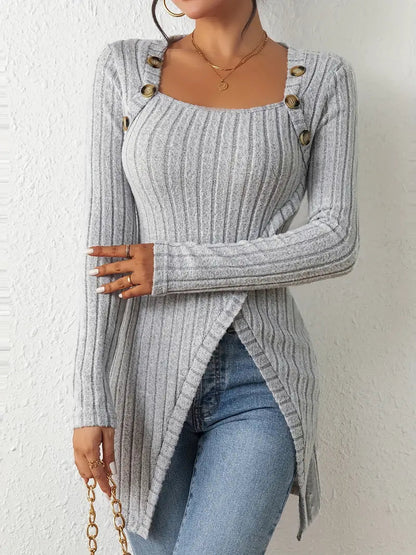 Eveloria Damen Pullover Gerippt Stilvoll