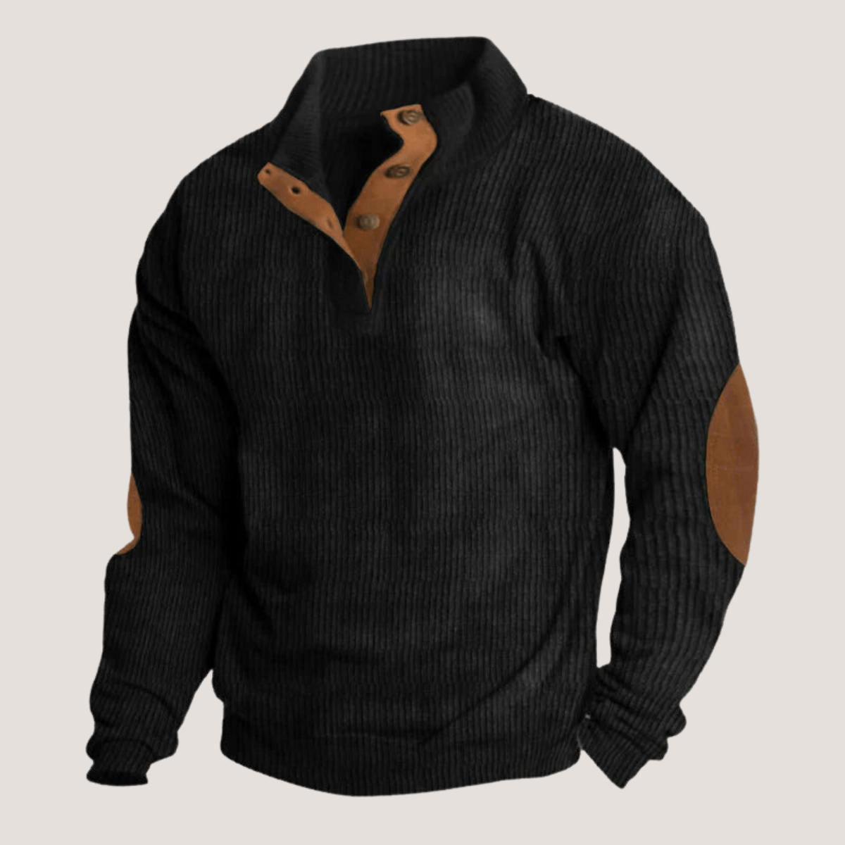 Herren Gerippter Pullover Kurz