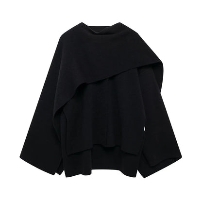 Damen Cape-Mantel Elegantes Drapieren